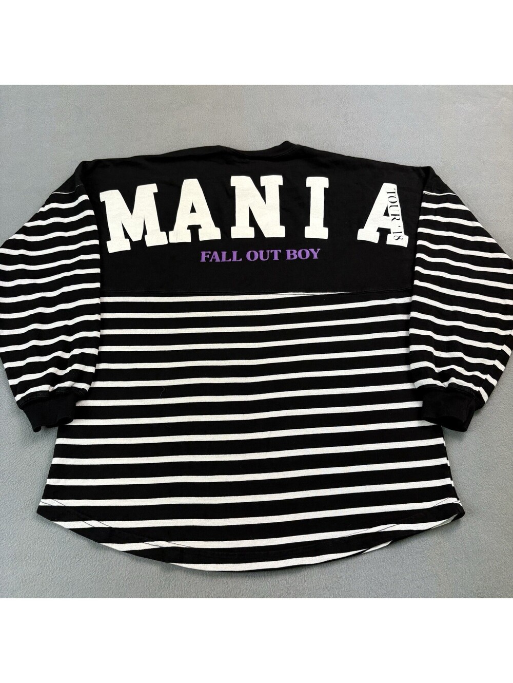 2018 Fallout Boy Mania Tour Spirit Jersey Long Sleeve Shirt Size Small Striped
